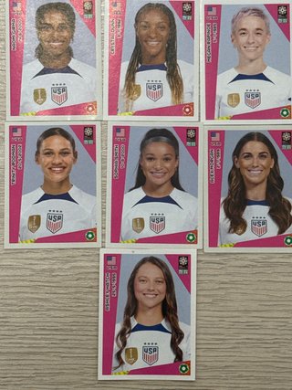 7 Cromos USA Mundial Femenino 2023