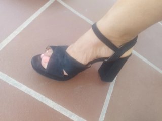 Sandalias tacón negras