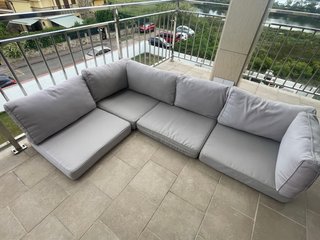 Cojines Sofá Exterior Terraza Jardín Gris