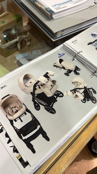 Carrito bebé 3 piezas beige