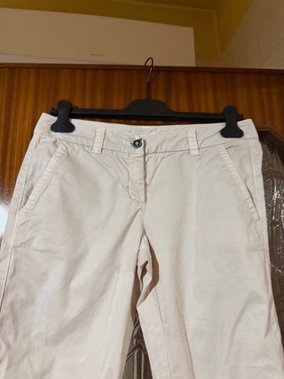 Pantaloni Marella in cotone beige