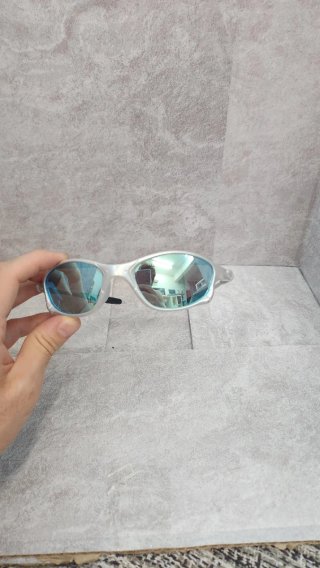 Gafas Y2K Techno Japonesas Azules Plateadas