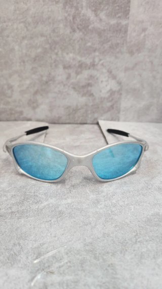 Gafas Y2K Techno Japonesas Azules Plateadas