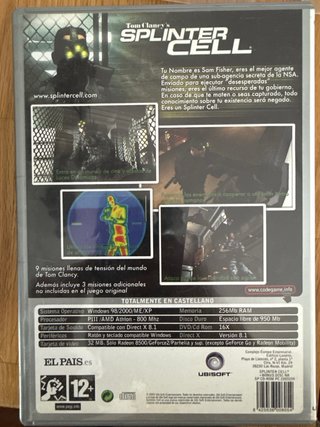 Splinter Cell PC CD ROM