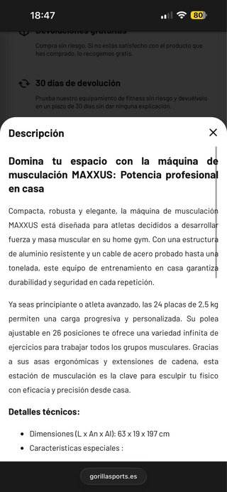 Polea de musculación Maxxus