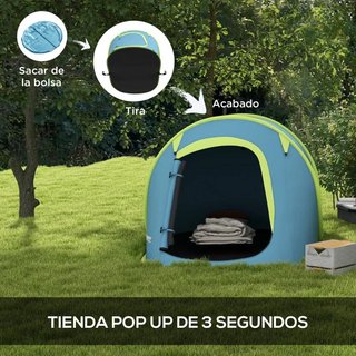 Tienda Campaña 2 Personas Impermeable 2000mm Azul