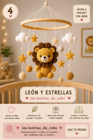 Móvil Cuna Elefante y Globos Crochet