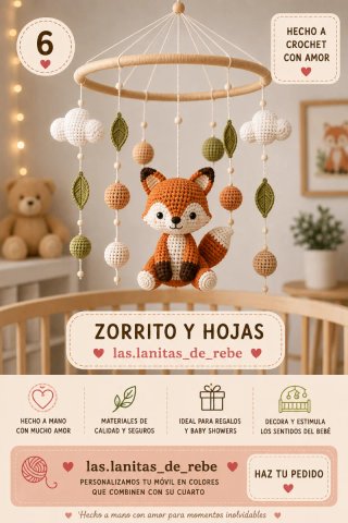 Móvil Cuna Elefante y Globos Crochet