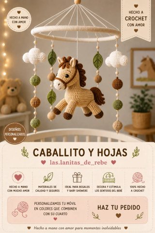 Móvil Cuna Elefante y Globos Crochet
