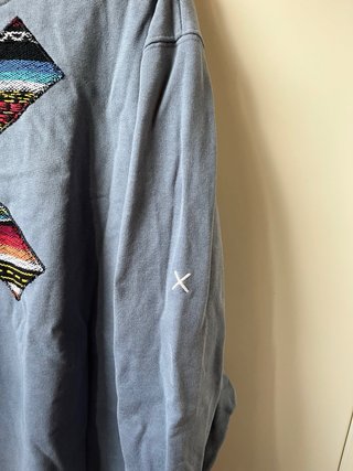 Sudadera Blue Banana azul/gris con parche