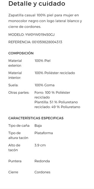 Zapatillas Calvin Klein Piel Negra Mujer