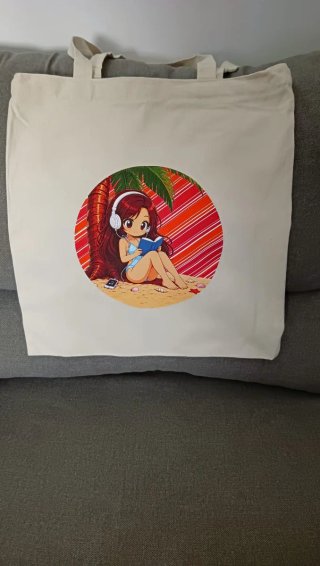 Bolsa de tela con dibujo anime