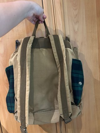 Mochila de lona y cuero