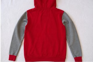 Felpa Kappa con cappuccio rossa e grigia