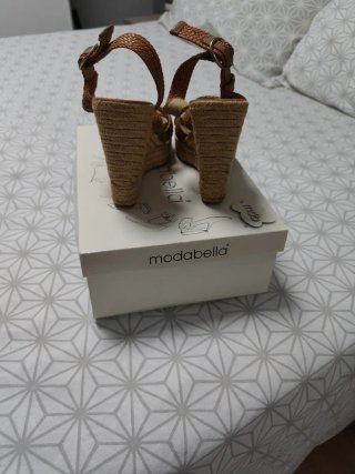 Sandalias cuña rafia Modabella mujer