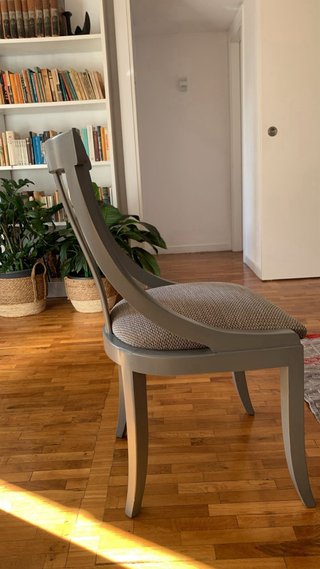 6 Sillas Tapizadas Gris Verdoso