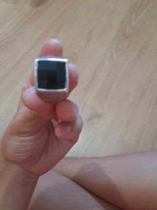 Anillo hombre piedra negra plata