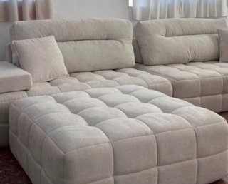 Sofá modular blanco de tela