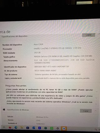 Portátil Asus GL552V Negro/Gris