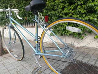 Bicicleta Vintage Mujer Retro Azul Pastel