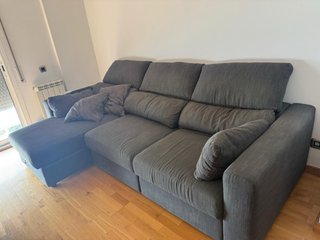 Sofá modular gris tela