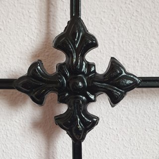 Cabecero de cama negro, clásico, hierro forjado