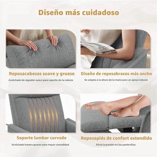 Sillón Mecedor Giratorio con Masaje y Calor