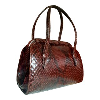 Bolso 50s Piel Serpiente Marrón