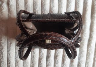 Bolso 50s Piel Serpiente Marrón
