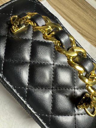 Borsa Vanity Case Chanel Pelle Nera Oro