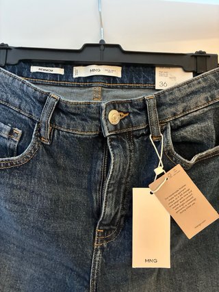Vaqueros Mango Mom Fit Mujer Azul Talla [Talla]