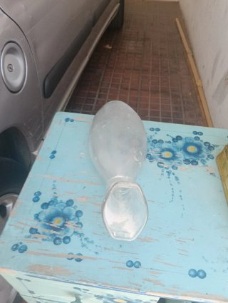 Azucarero de cristal ámbar vintage