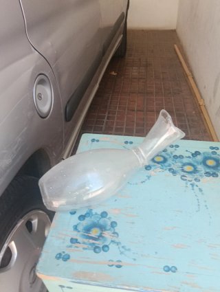 Azucarero de cristal ámbar vintage