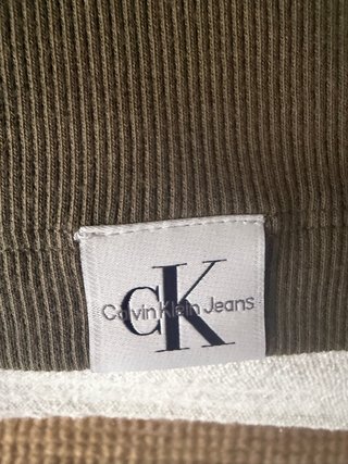 Camiseta tirantes canalé Calvin Klein verde S