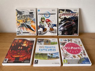 Pack 6 Juegos Wii: Mario Kart, Wii Sports, Wii Par