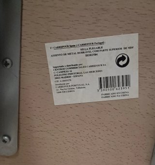 2 Taburetes Plegables Carrefour Beige/Gris