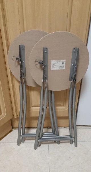 2 Taburetes Plegables Carrefour Beige/Gris