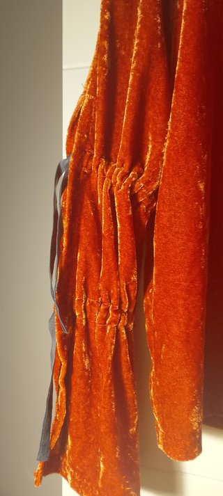 Blusa Terciopelo Boho Manga Campana Naranja