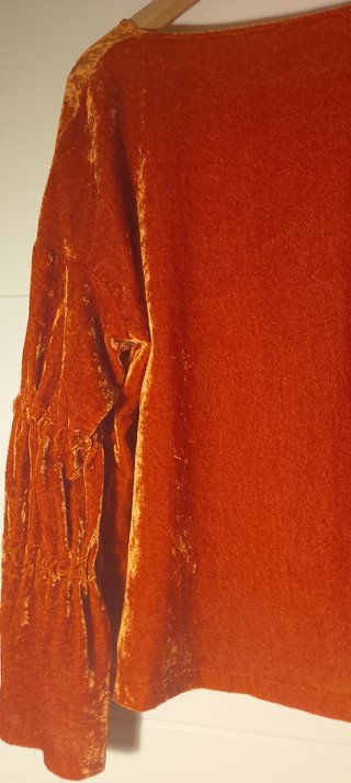 Blusa Terciopelo Boho Manga Campana Naranja