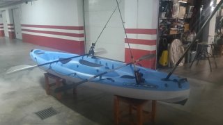 Piragua Kayak Bic Tobago Azul y Blanco con Remos