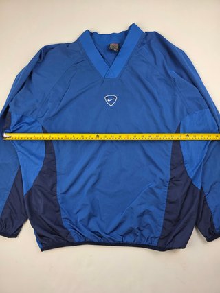 Nike Vintage Blue V Neck Windbreaker Pullover Y2K