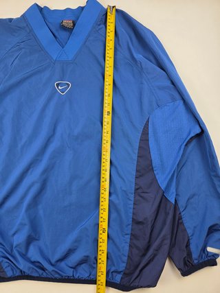 Nike Vintage Blue V Neck Windbreaker Pullover Y2K