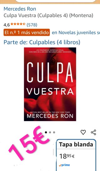 Libro Culpa Vuestra Mercedes Ron
