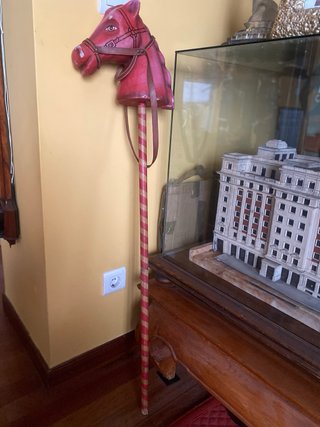 Caballo de Palo Antiguo Cartón Piedra Años 40