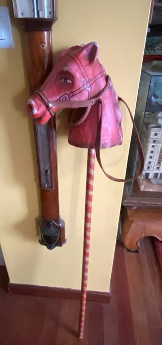 Caballo de Palo Antiguo Cartón Piedra Años 40