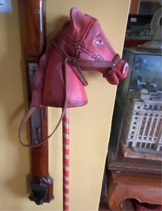 Caballo de Palo Antiguo Cartón Piedra Años 40