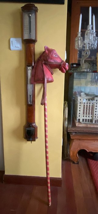 Caballo de Palo Antiguo Cartón Piedra Años 40