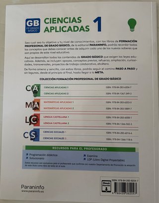 Libros de Ciencias Aplicadas de Grado Básico