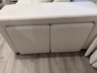 Sofá Chaiselongue Blanco Piel