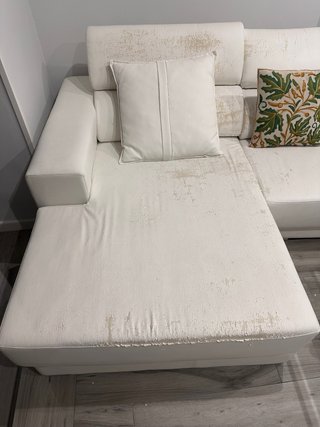 Sofá Chaiselongue Blanco Piel